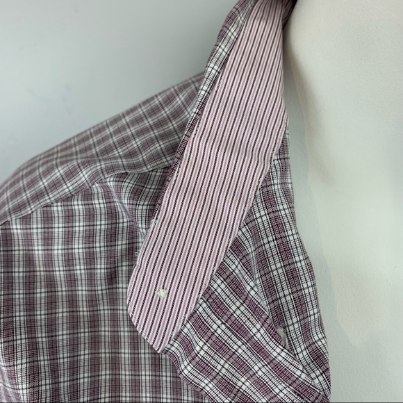 Eddie Bauer Wrinkle Resistant Long Sleeve Button Shirt Plaid Contrasting Trim - Picture 4 of 10